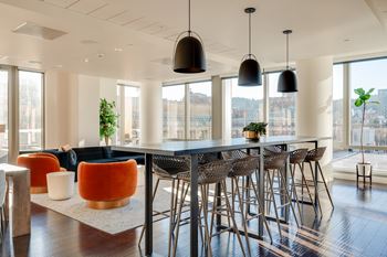 Lounges with indoor and outdoor gathering spaces—perfect for entertaining, watching a movie or getting a breath of fresh air